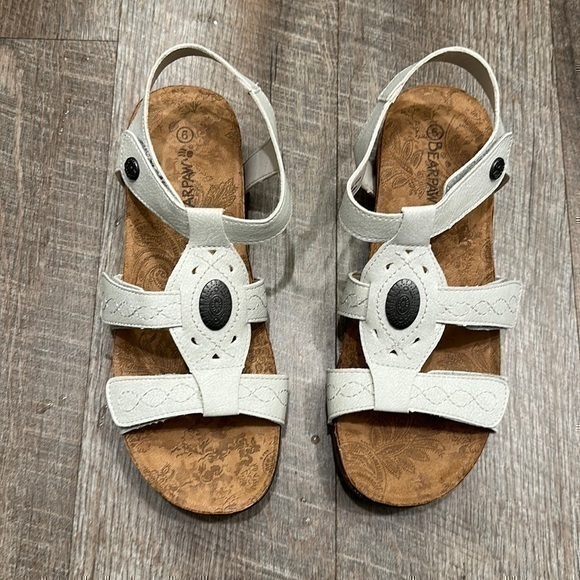 BearPaw Shoes - Bearpaw stone white Velcro adjustable comfort walking sandals size 9